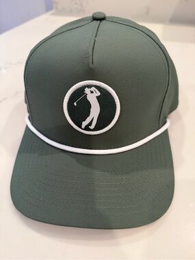 Members Only Olive Green Golf Rope-Trim Baseball Cap